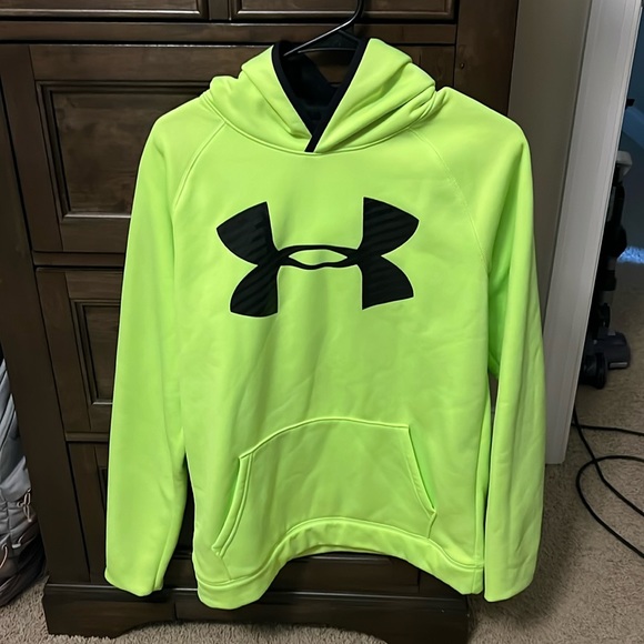 Under Armour hoodie size youth XL. Neon green and black. - Picture 1 of 6